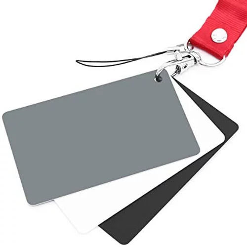 White Balance Card (Grey, White, Black)