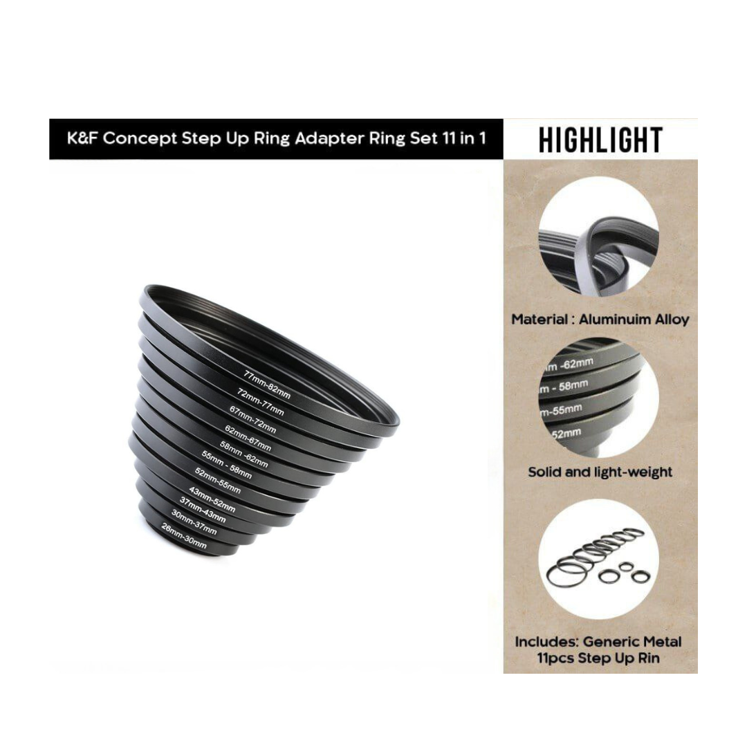 KNF Concept Filter Adapter Step Up Ring 11 in 1 (26-82mm)