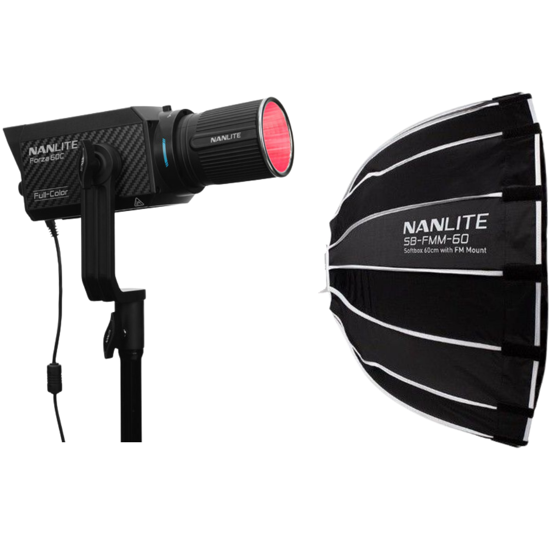 Paket Nanlite Forza 60C RGB LED Monolight + Nanlite Forza SB-FMM-60 60cm Softbox